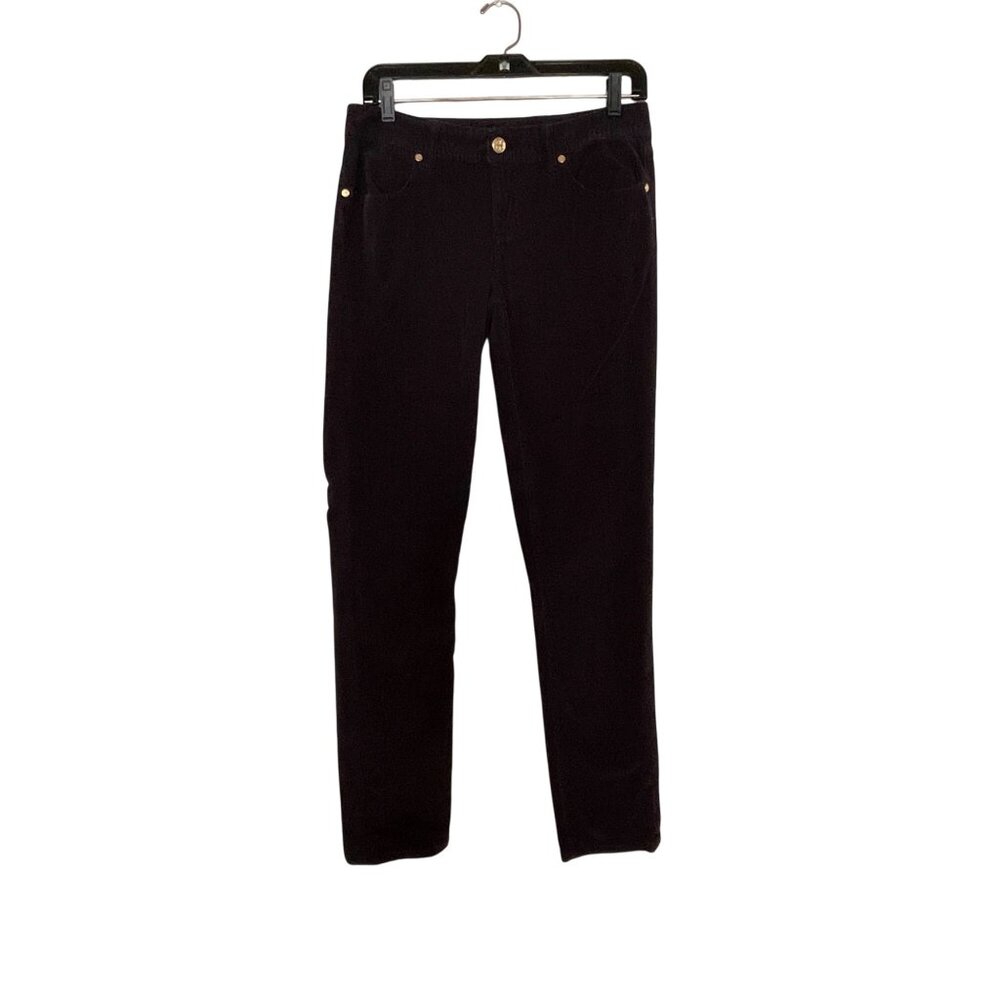Tory Burch Womens Black Corduroy Pants Size 28 Cotton/Spandex Blend Mid-Rise Sli